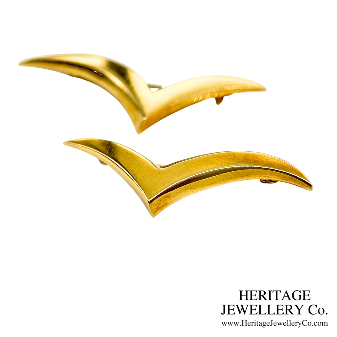 Seagull Brooches (Pair) in 18K Gold by Tiffany & Co.