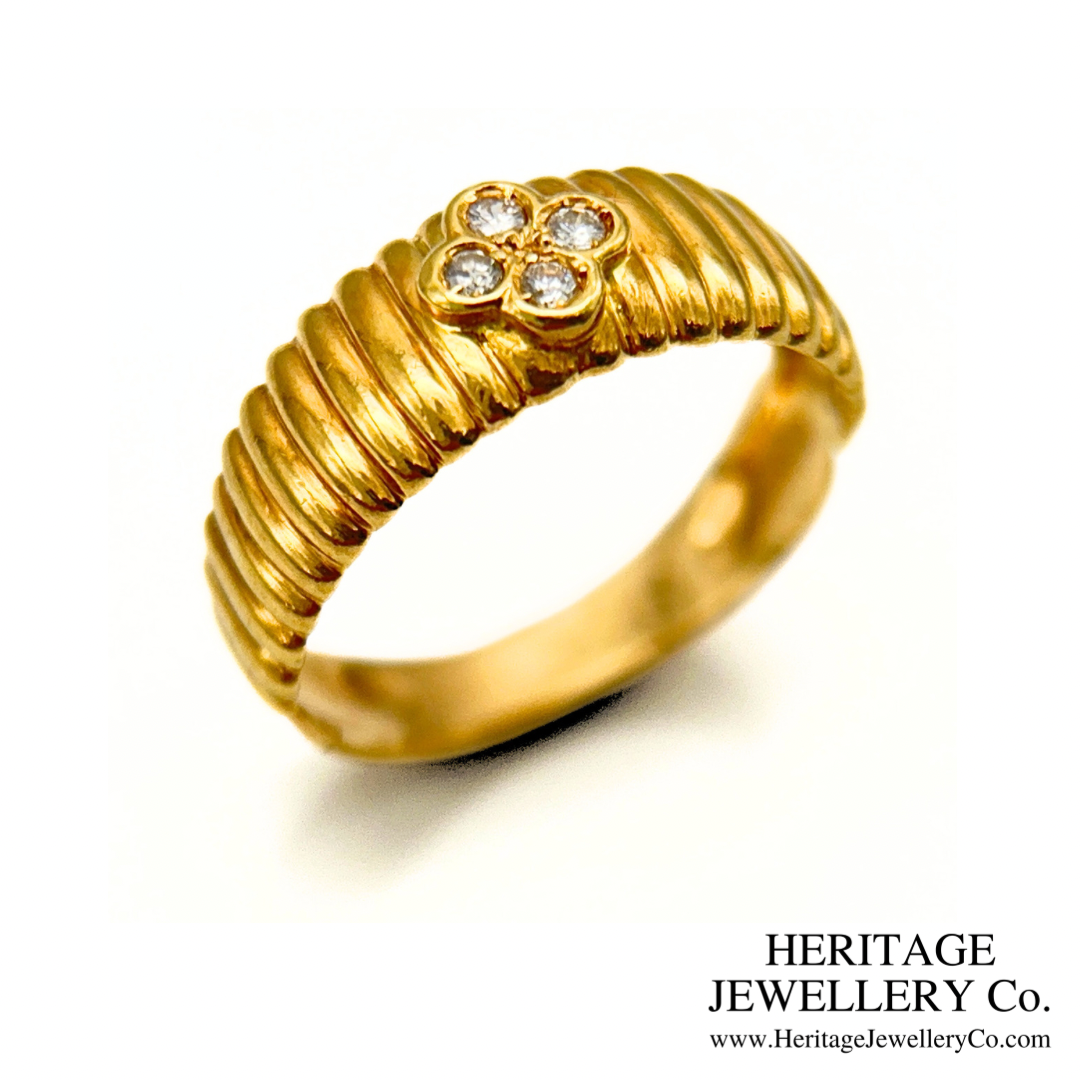 Vintage Gold and Diamond Fleurette Ring (18ct Gold)