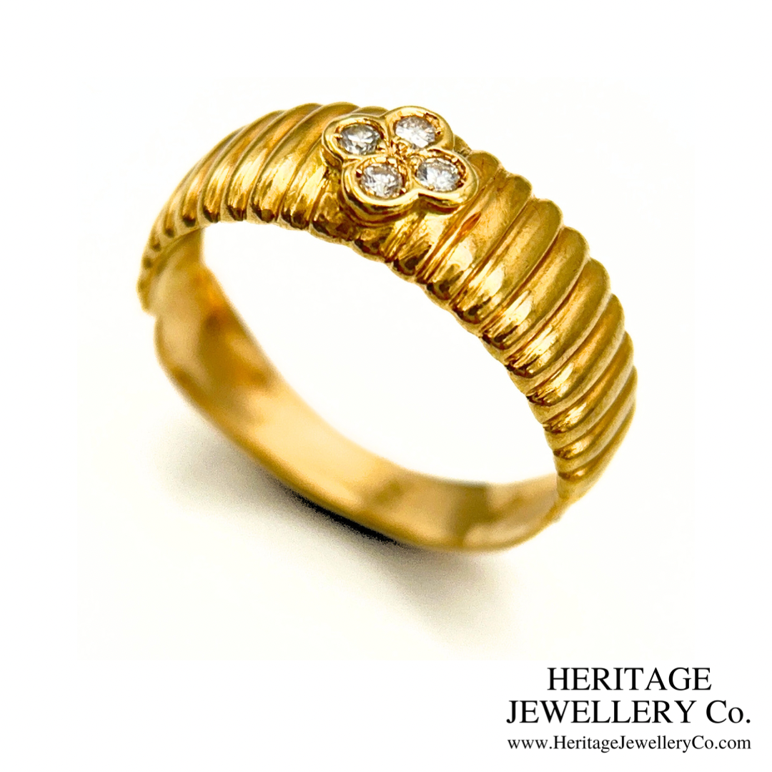 Vintage Gold and Diamond Fleurette Ring (18ct Gold)