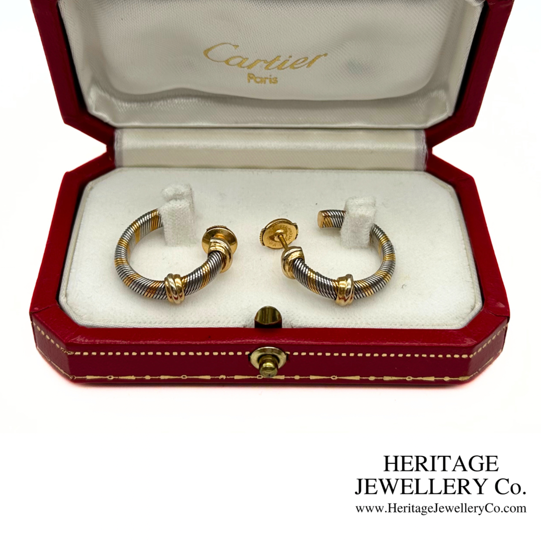 Cartier Gold and Steel Trinity earclips