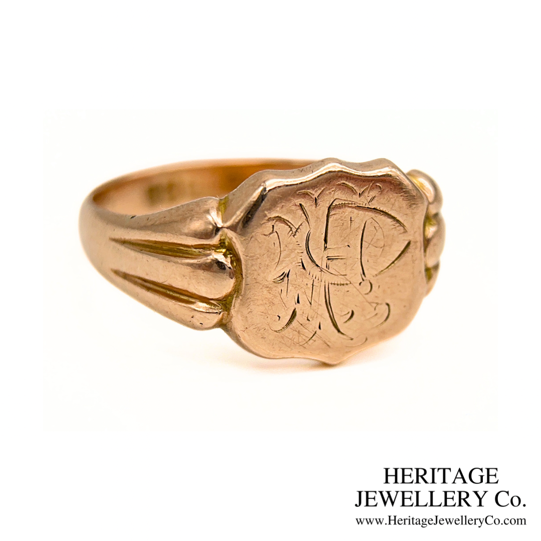 Antique Rose Gold Signet Ring