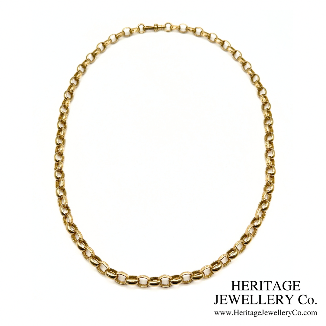 Antique Engraved Gold Link Chain