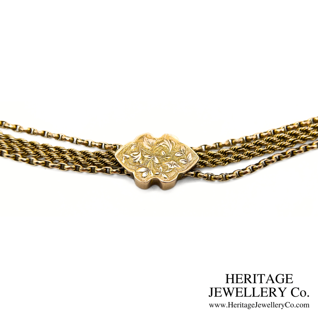 Victorian Gold Necklace and Slider (9ct Gold)