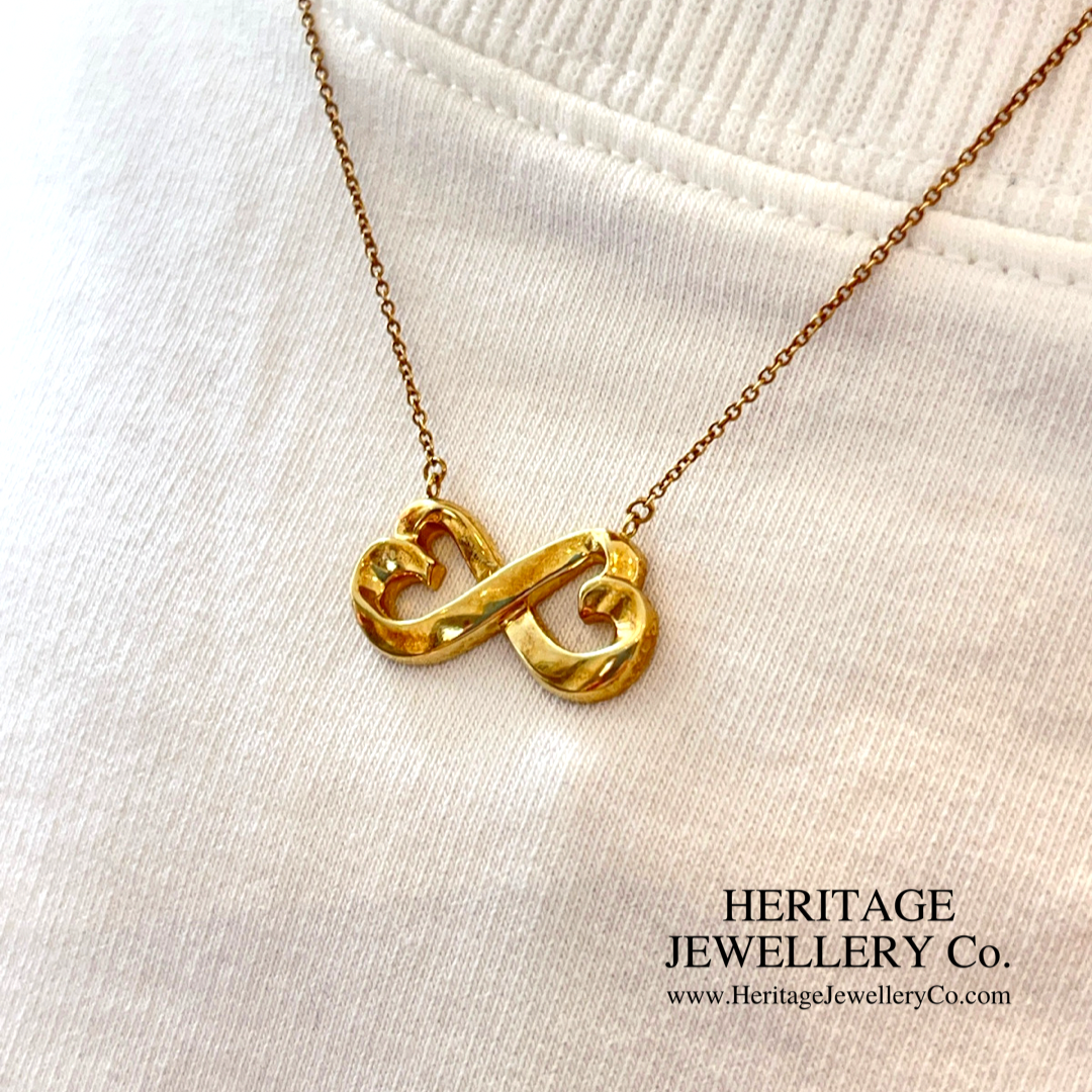Tiffany & Co. Infinity Double Loving Heart Pendant and Chain