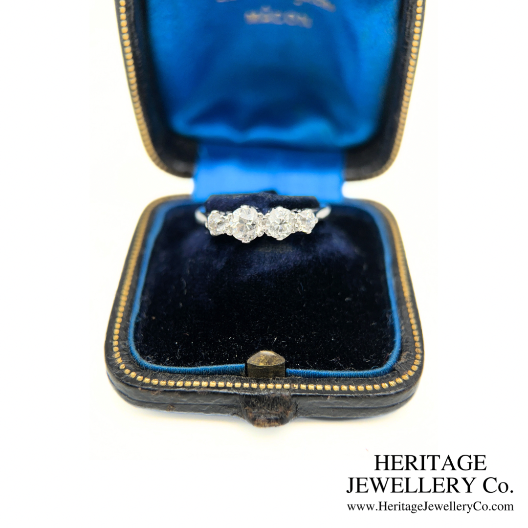 Platinum & Old Cut Diamond 4-Stone Ring