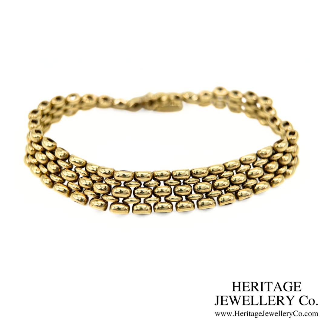 Vintage Gold Brick-Link Bracelet