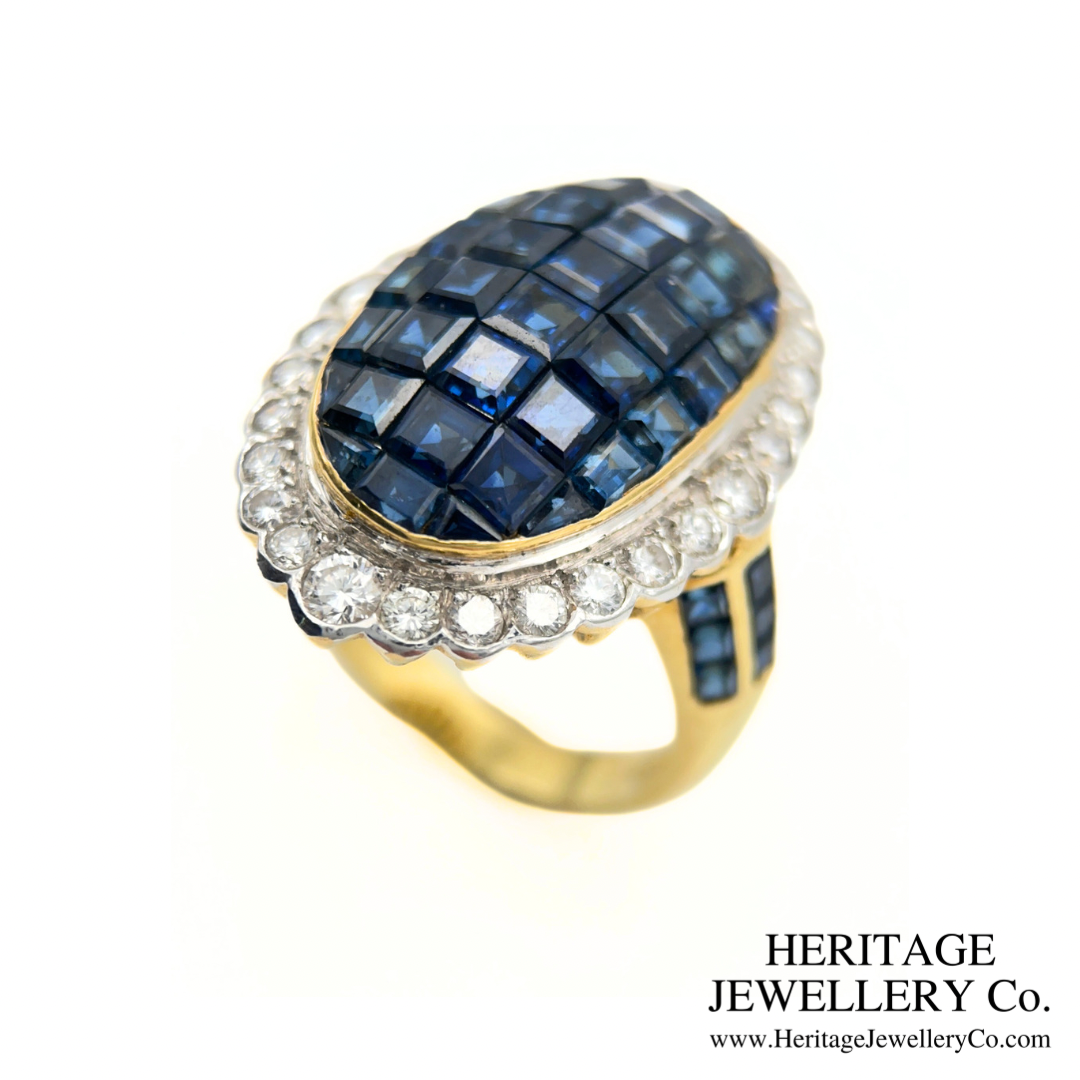 Mystery-set Sapphire and Diamond Ring
