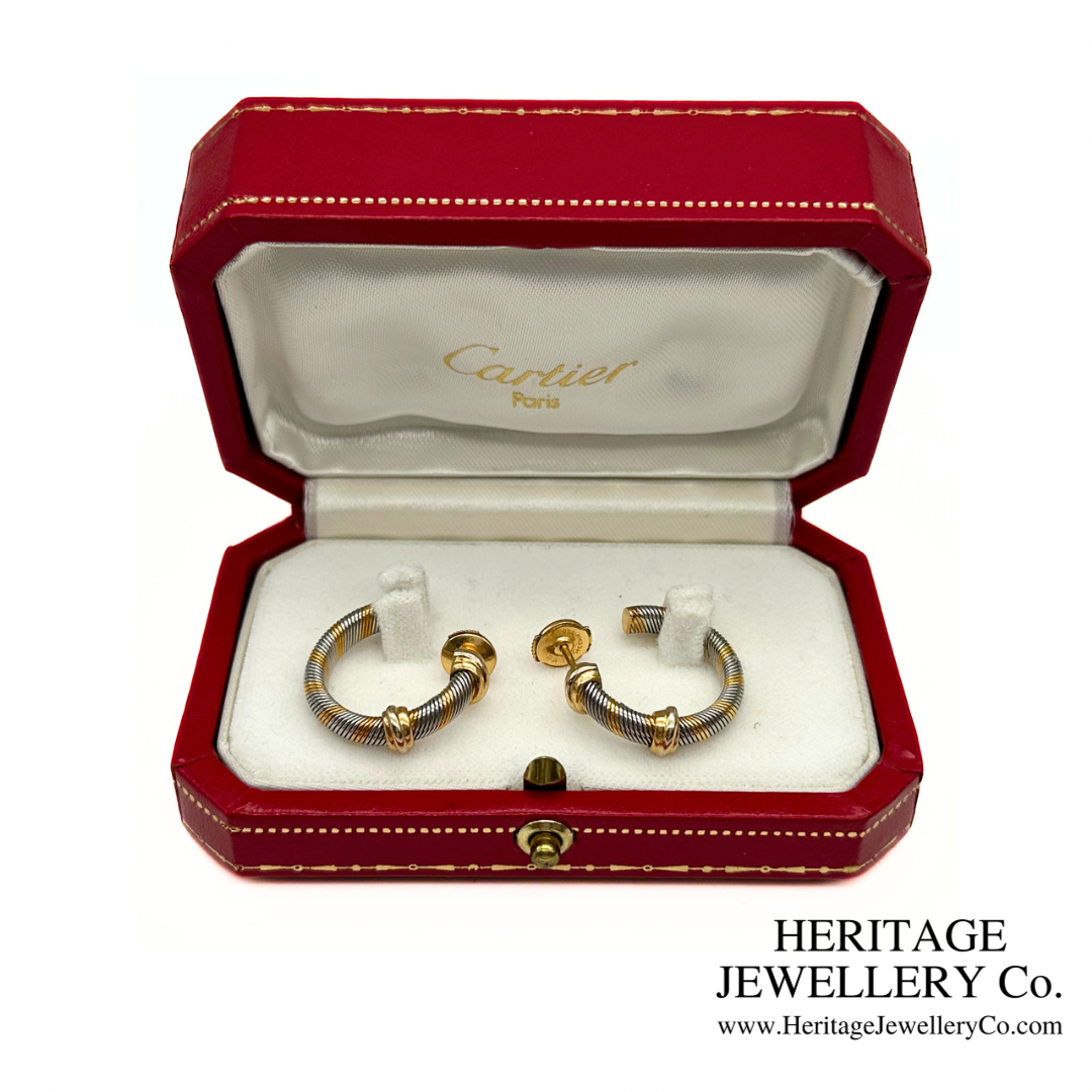 Cartier Gold and Steel Trinity earclips