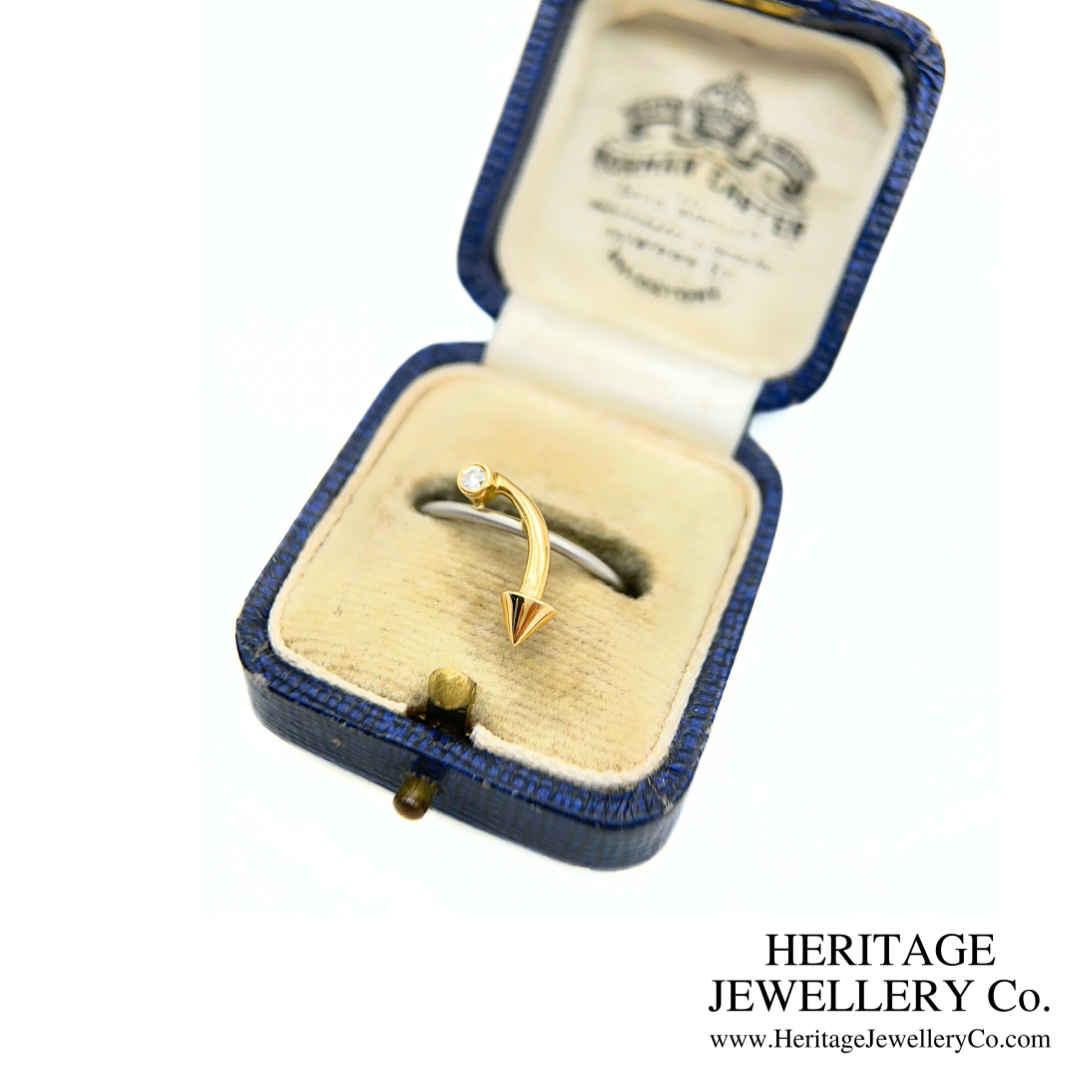 Platinum and Gold Diamond Arrow Ring