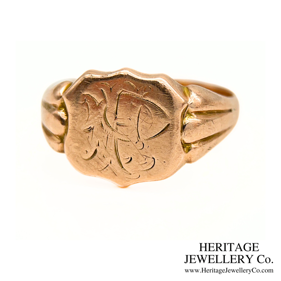 Antique Rose Gold Signet Ring