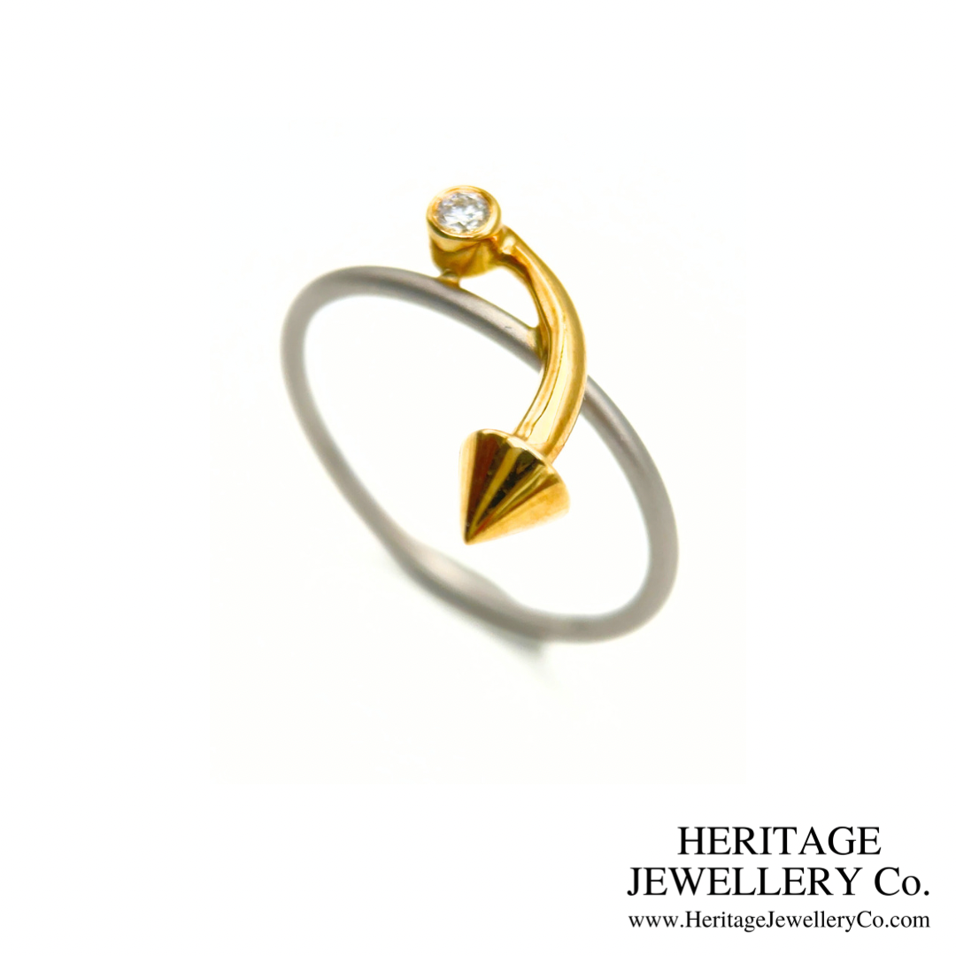 Platinum and Gold Diamond Arrow Ring