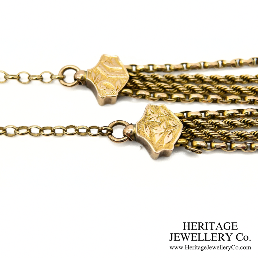 Victorian Gold Necklace and Slider (9ct Gold)