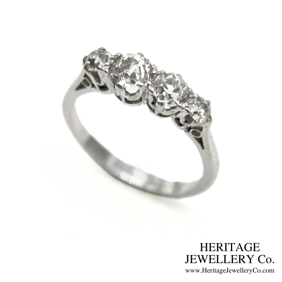 Platinum & Old Cut Diamond 4-Stone Ring