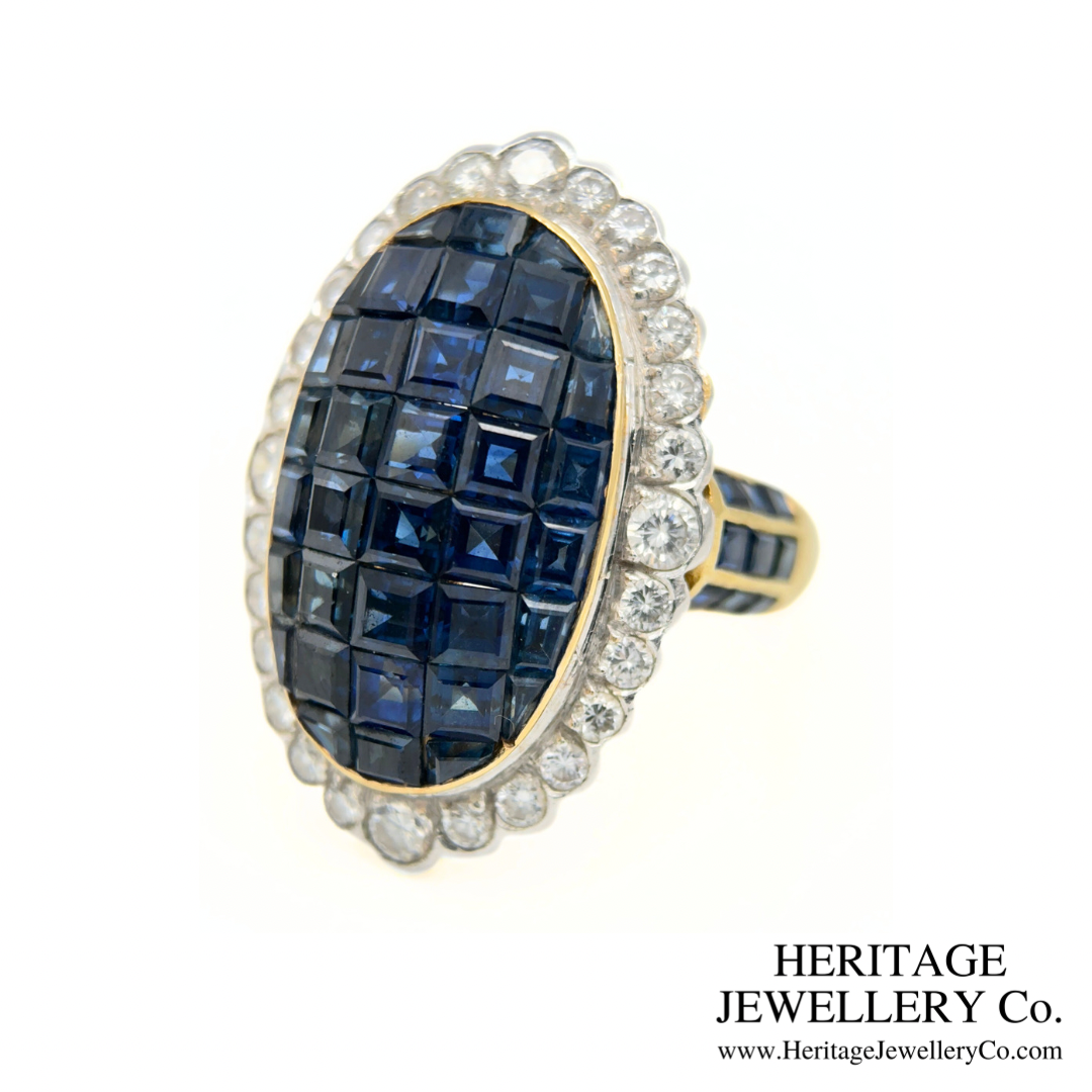 Mystery-set Sapphire and Diamond Ring