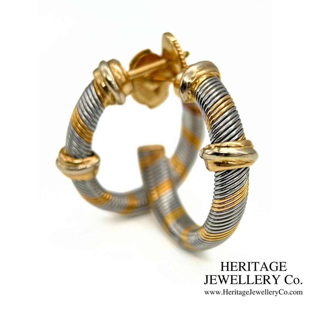 Cartier Gold and Steel Trinity earclips