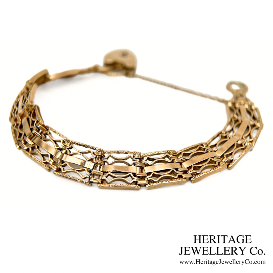 RESERVED - Vintage Rose Gold Gate Bracelet