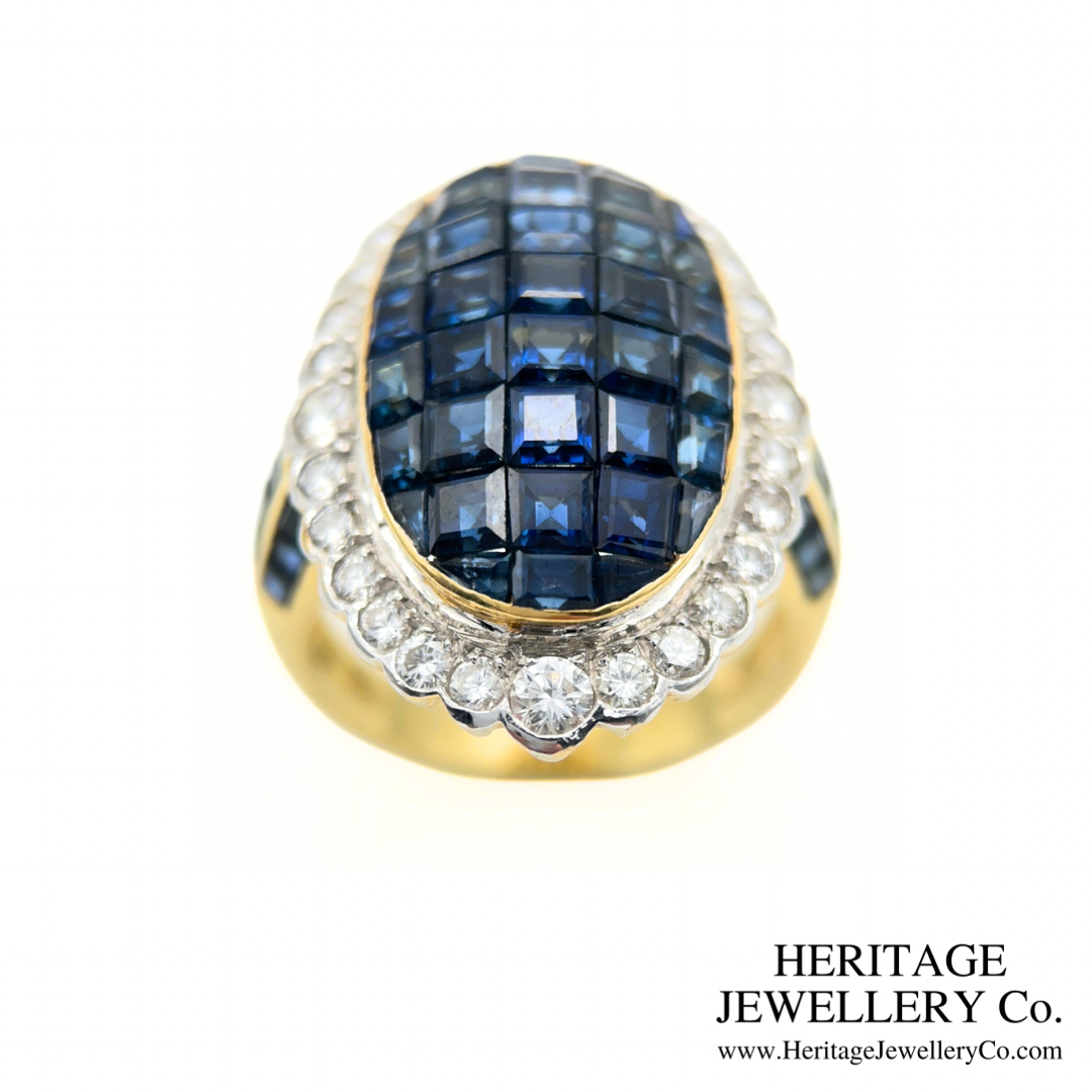 Mystery-set Sapphire and Diamond Ring