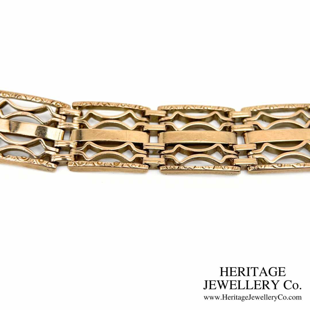 RESERVED - Vintage Rose Gold Gate Bracelet