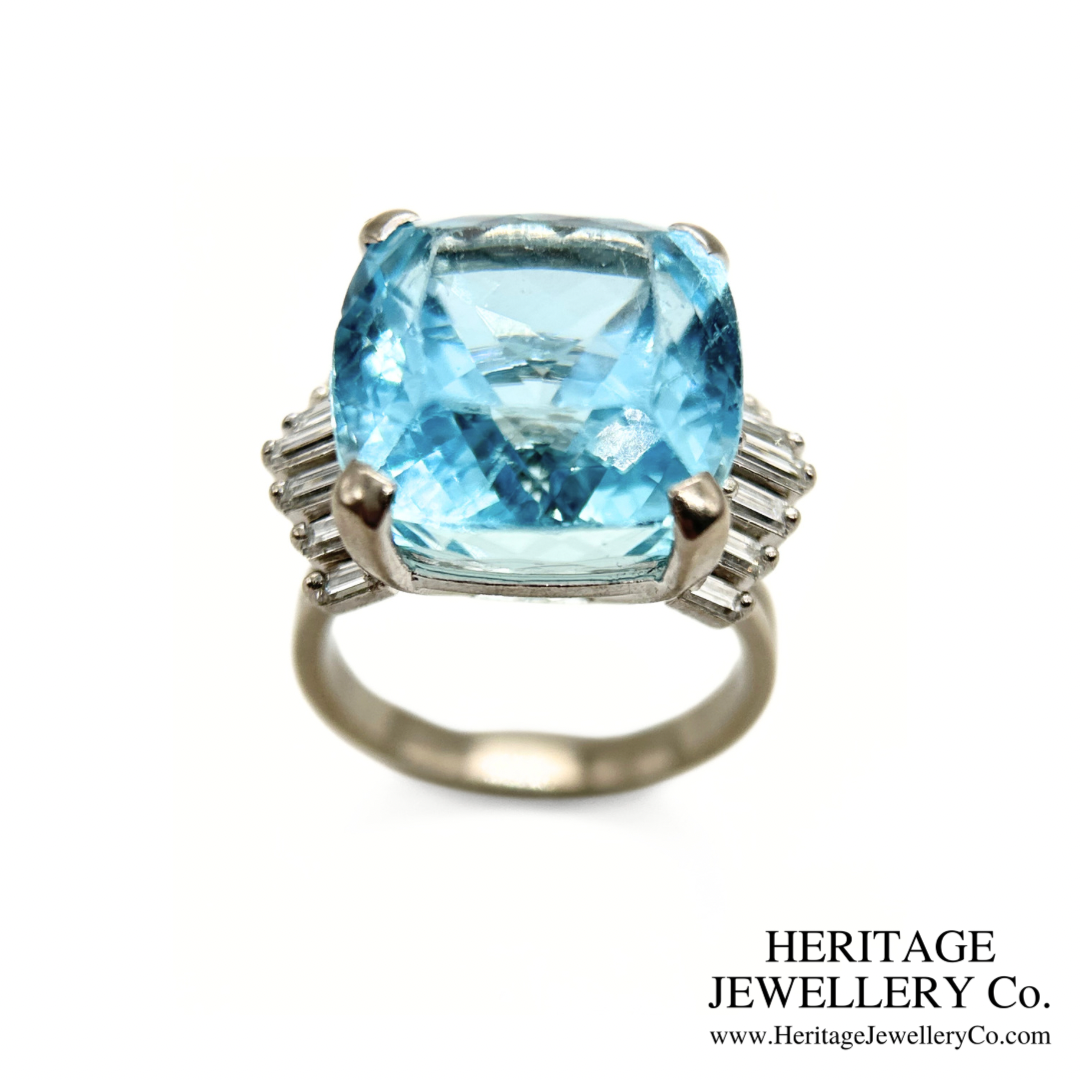 Fine Aquamarine & Diamond Cocktail Ring