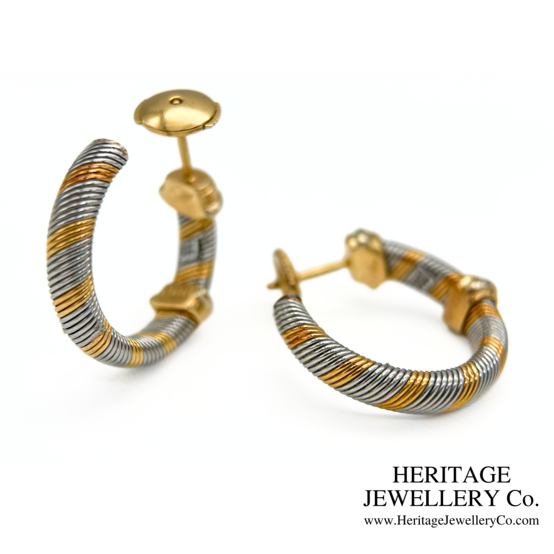 Cartier Gold and Steel Trinity earclips