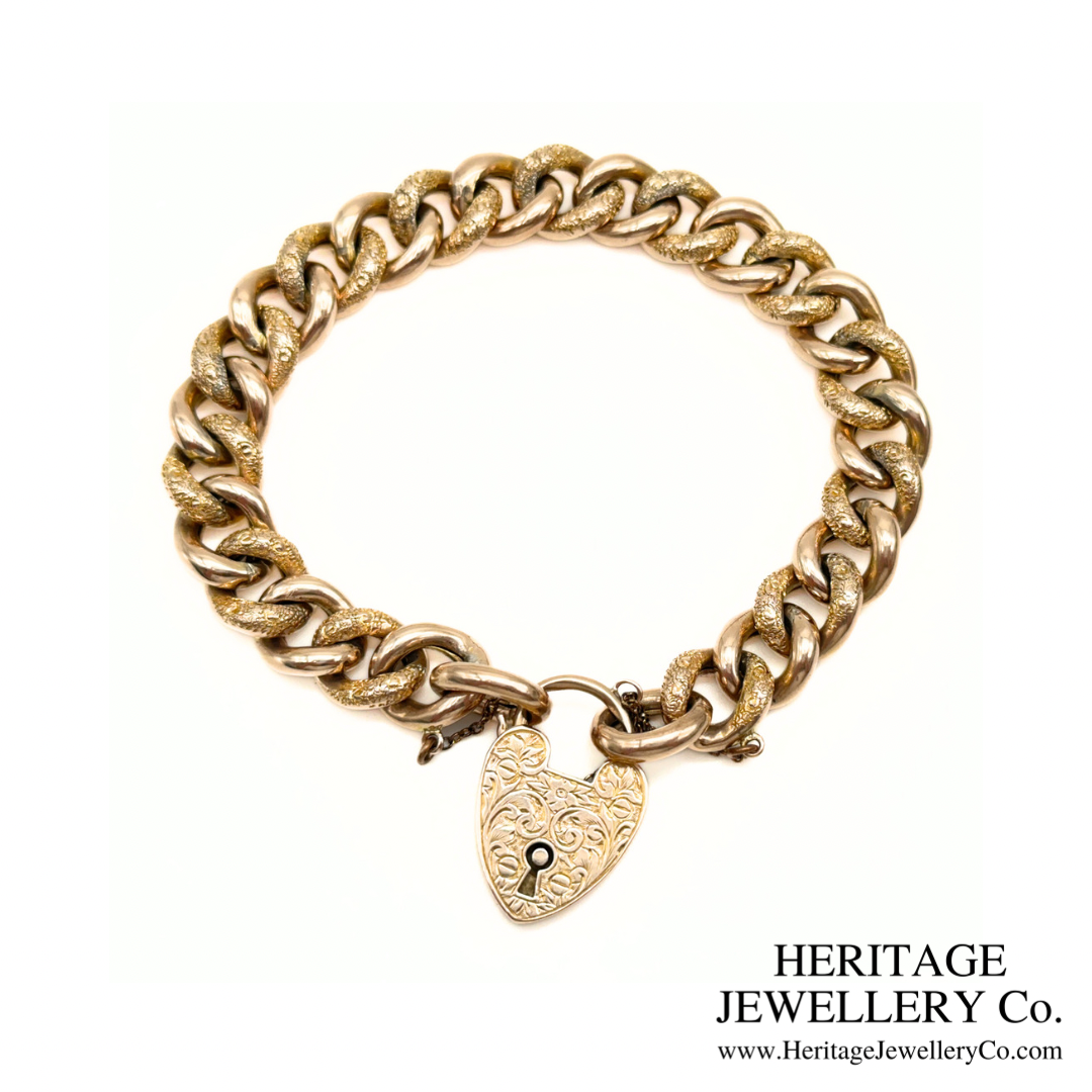 Antique "Night and Day" Gold Curb Bracelet