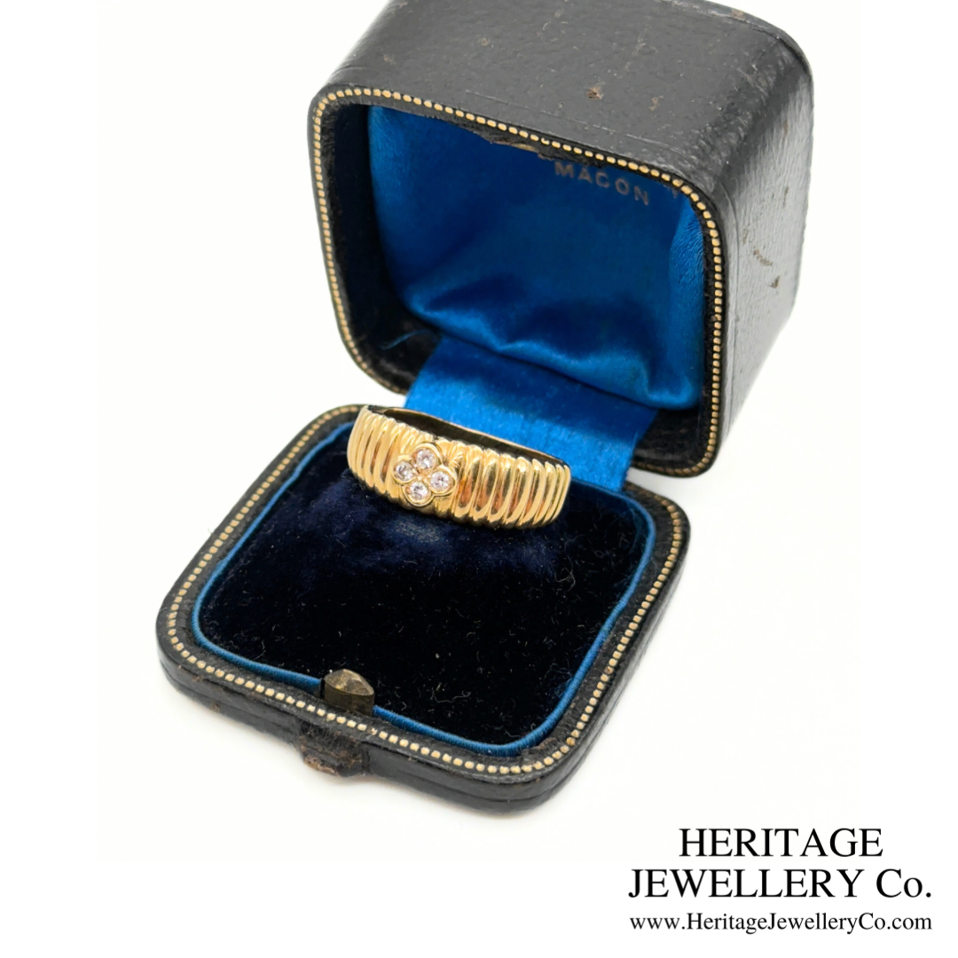 Vintage Gold and Diamond Fleurette Ring (18ct Gold)