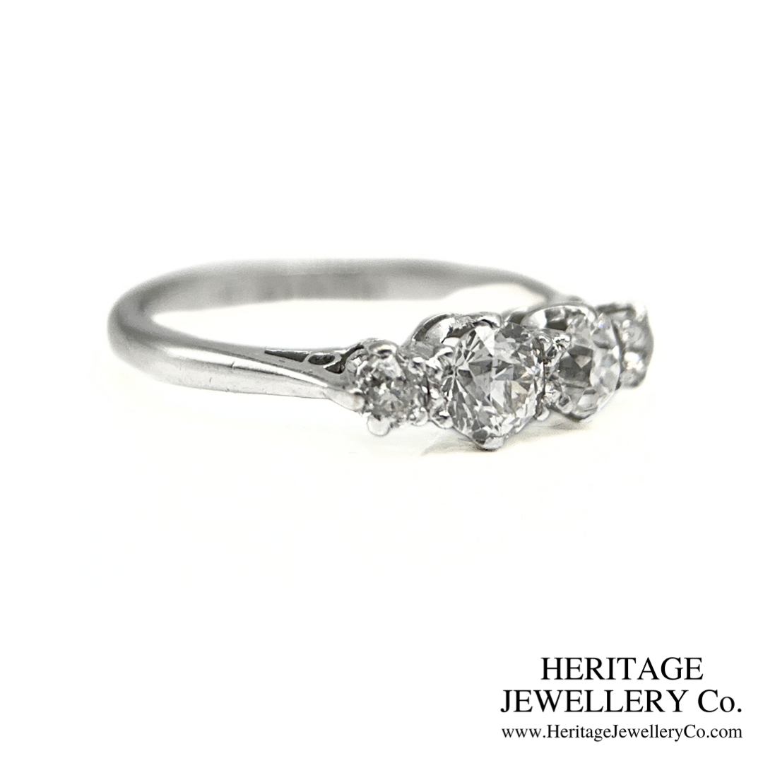 Platinum & Old Cut Diamond 4-Stone Ring