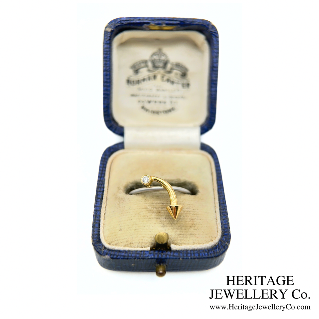 Platinum and Gold Diamond Arrow Ring