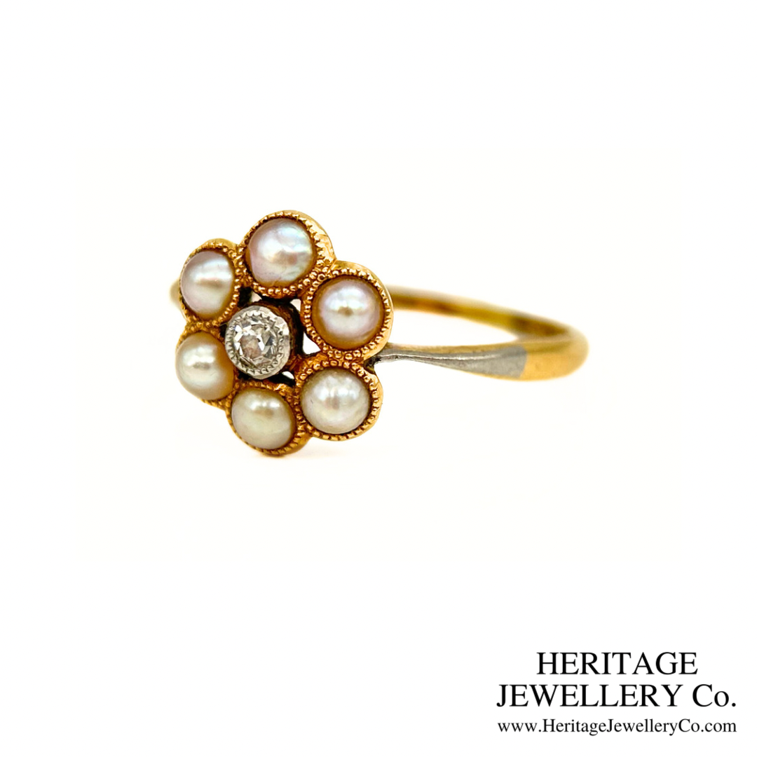 Antique Pearl & Diamond Cluster Ring