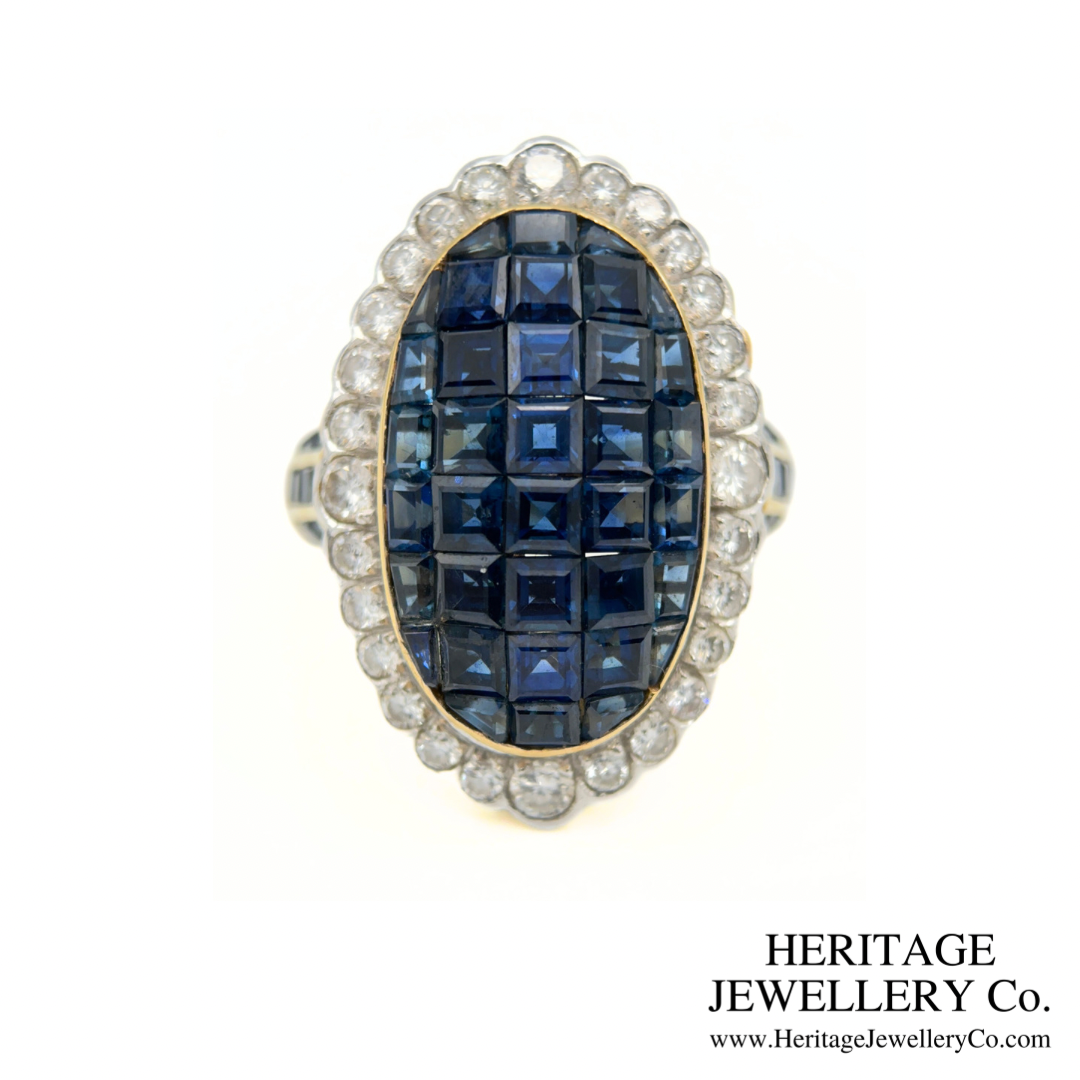 Mystery-set Sapphire and Diamond Ring
