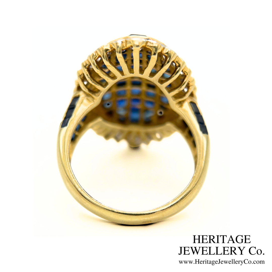 Mystery-set Sapphire and Diamond Ring