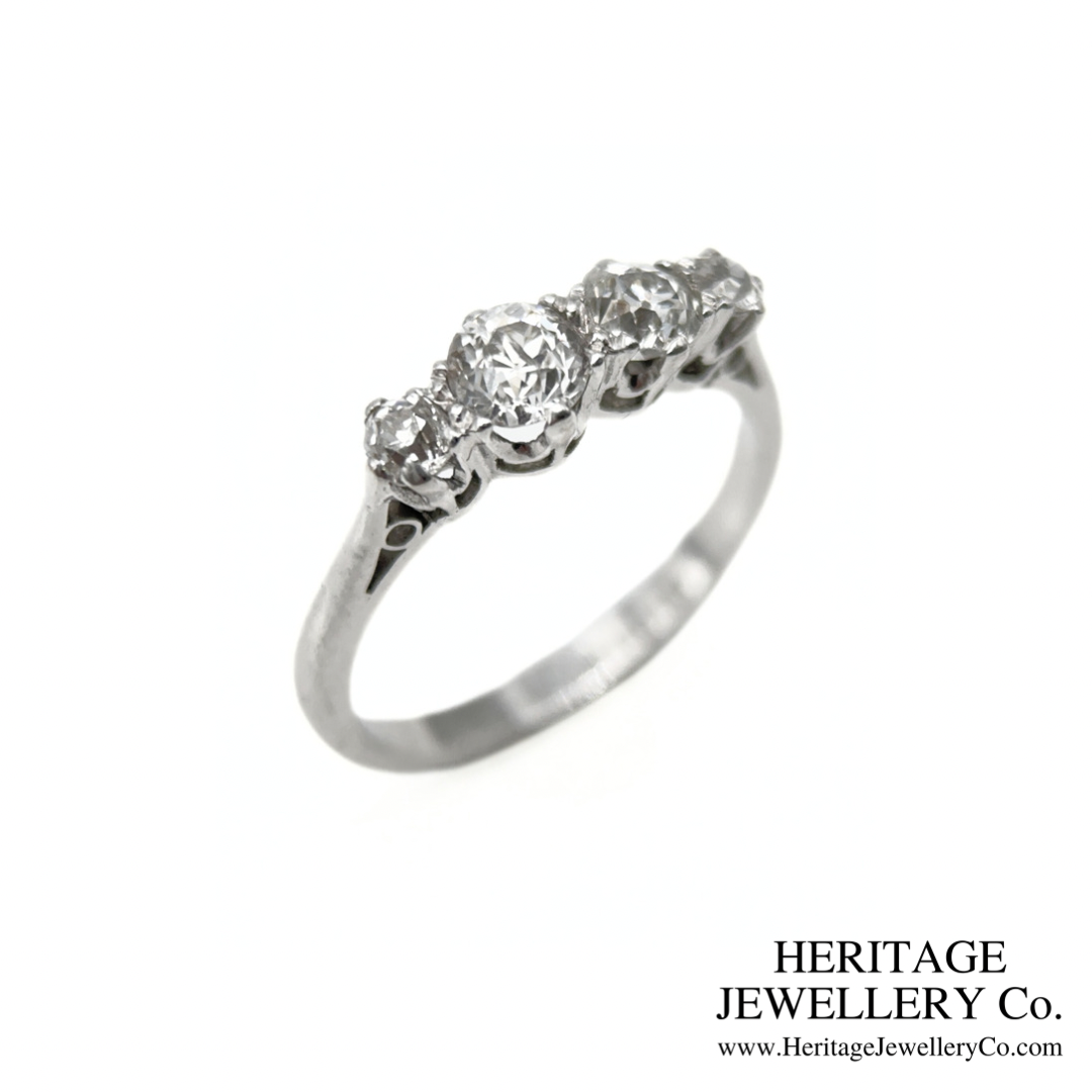 Platinum & Old Cut Diamond 4-Stone Ring