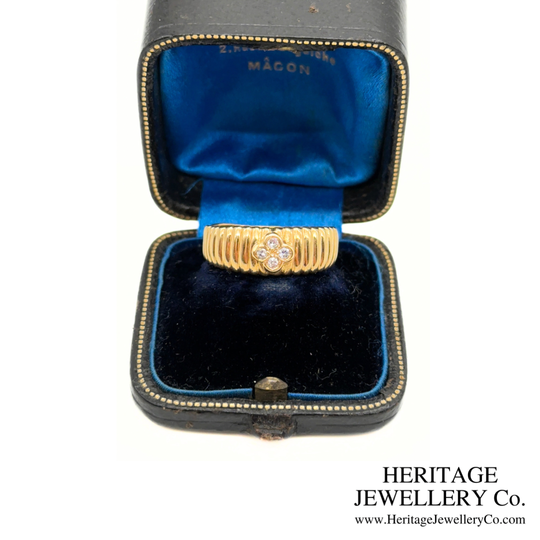 Vintage Gold and Diamond Fleurette Ring (18ct Gold)
