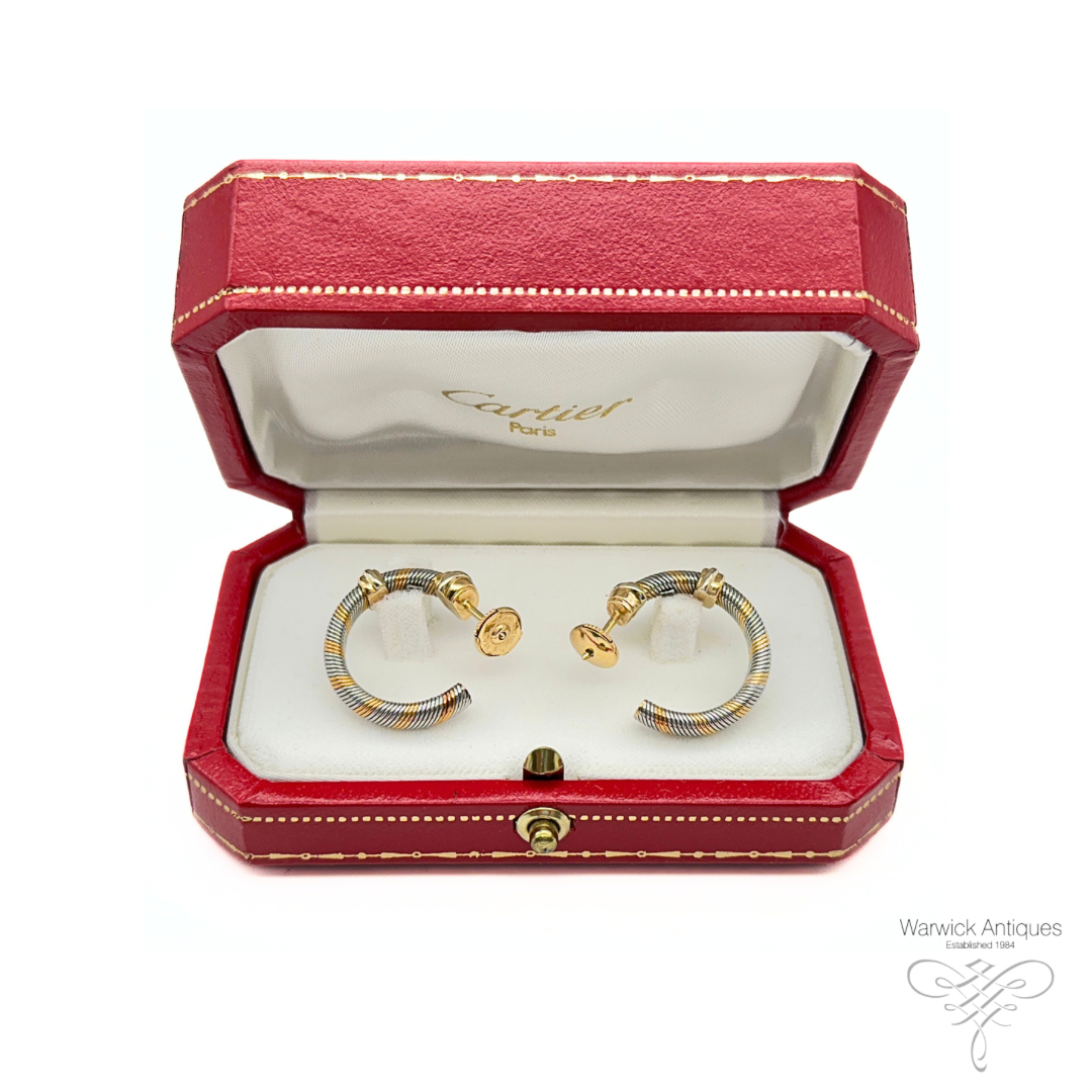 Cartier Gold and Steel Trinity earclips