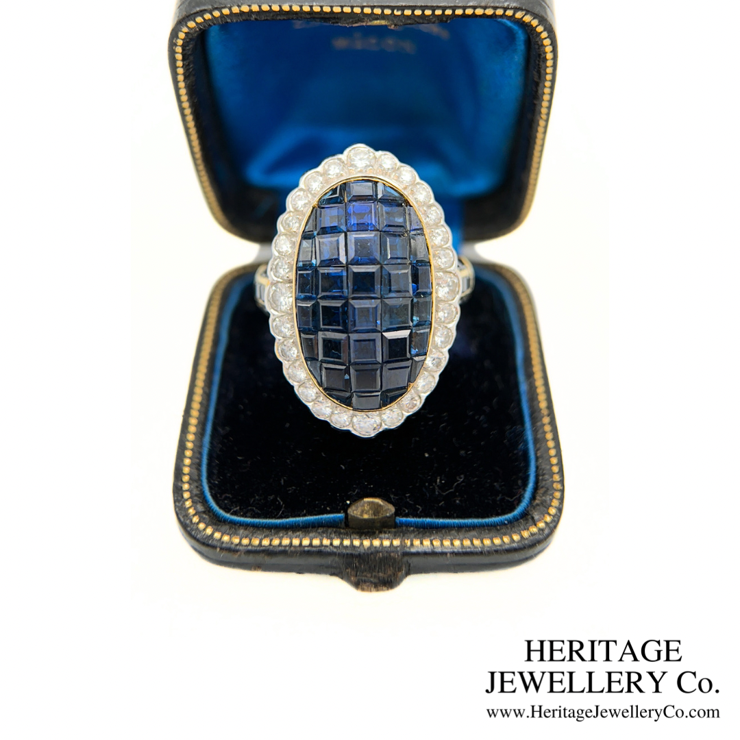 Mystery-set Sapphire and Diamond Ring