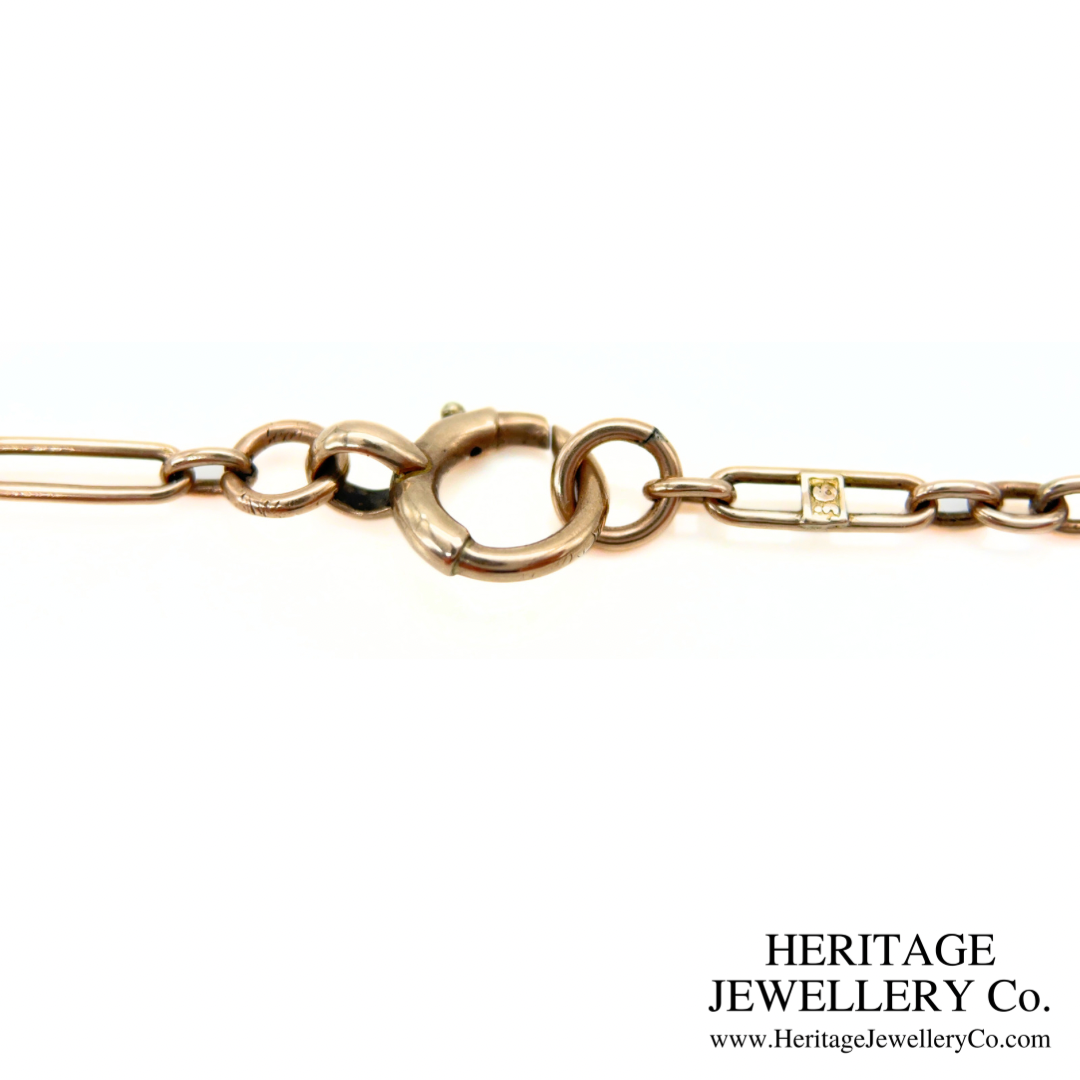 Antique Gold Long Guard Rolo & Trombone Chain (9ct Gold)