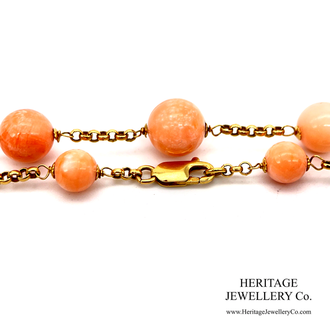 Vintage Coral and Gold Necklace (18ct gold)