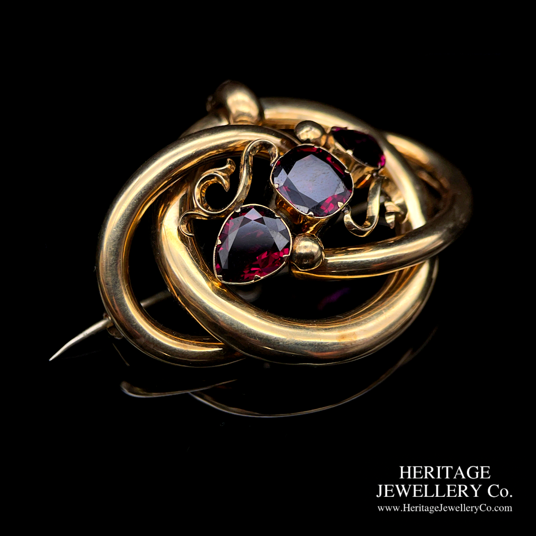 Antique Garnet & Gold Brooch Pendant (9ct gold)