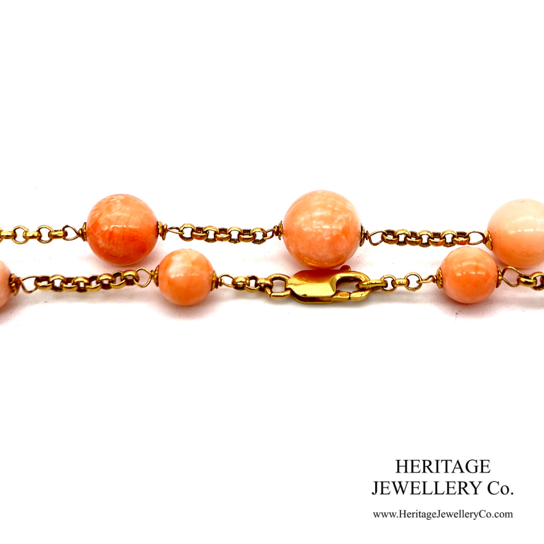 Vintage Coral and Gold Necklace (18ct gold)