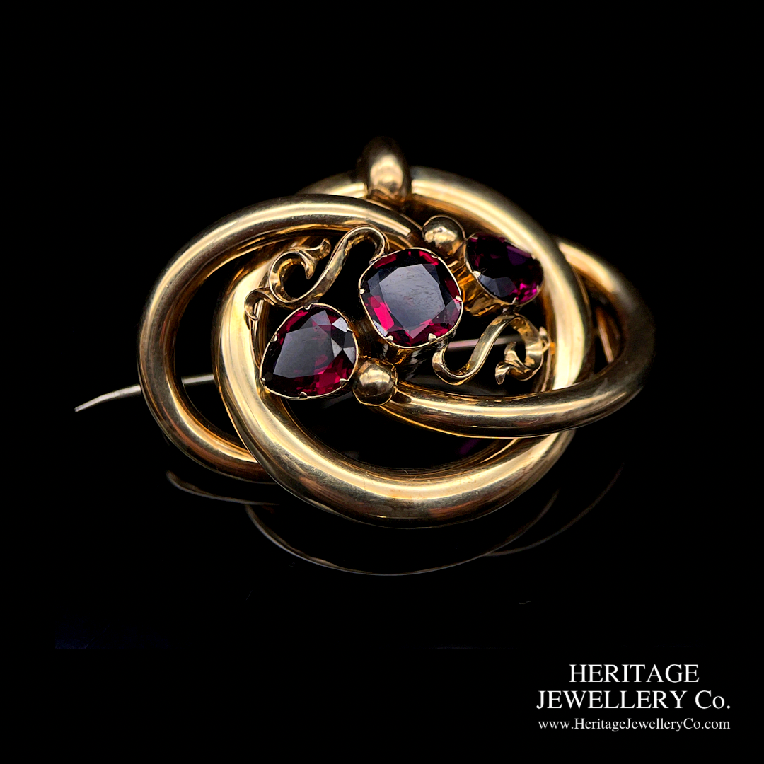 Antique Garnet & Gold Brooch Pendant (9ct gold)