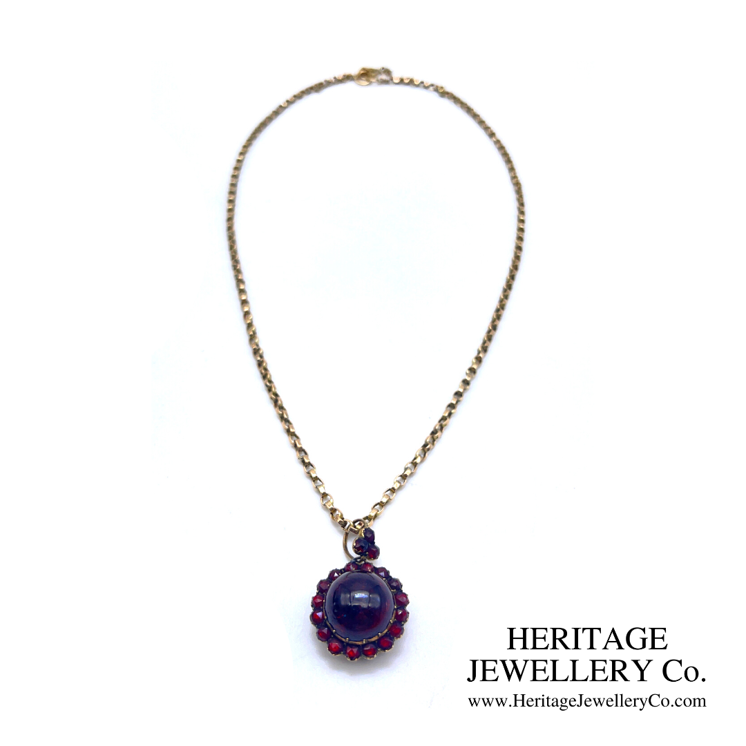 Victorian Garnet Locket Pendant