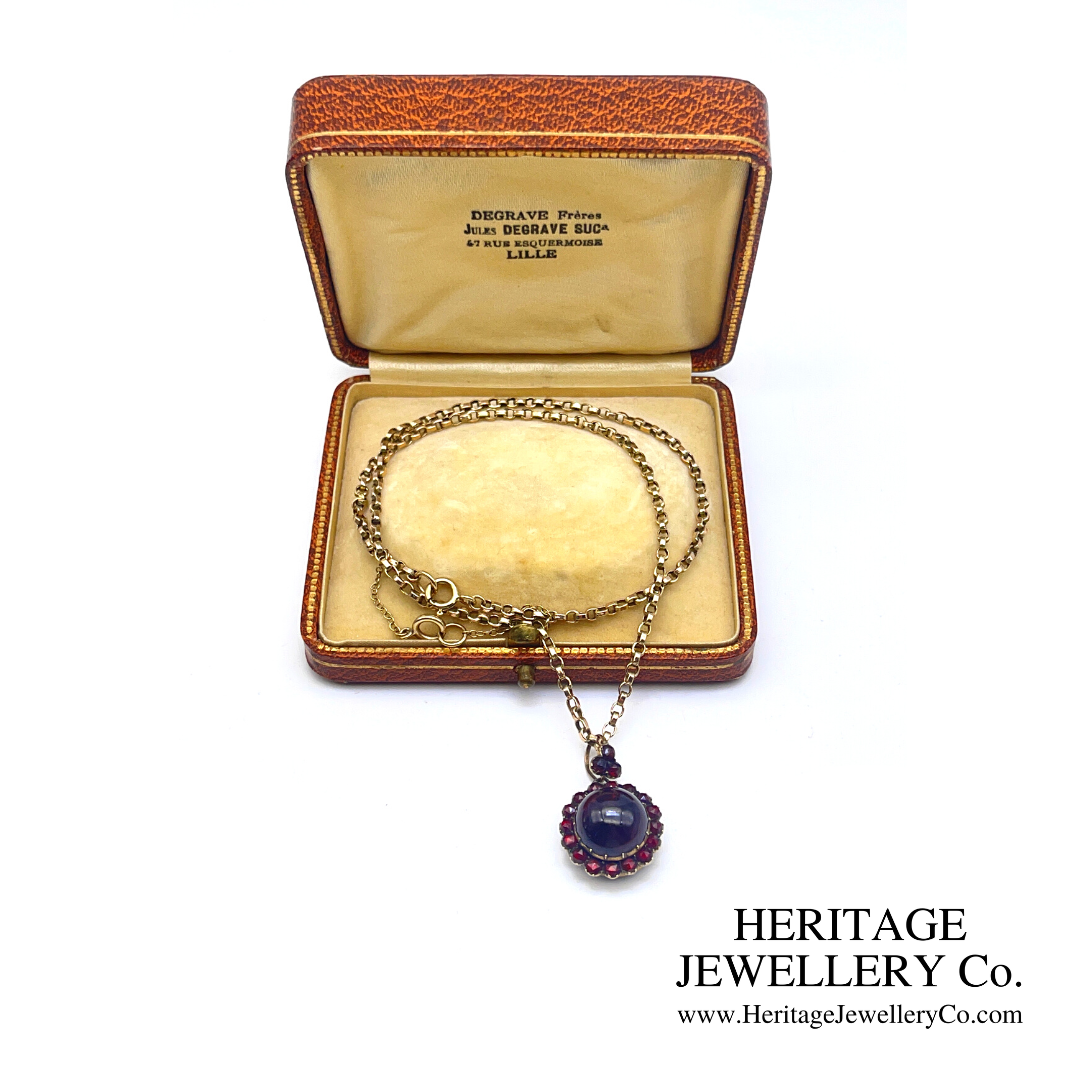 Victorian Garnet Locket Pendant