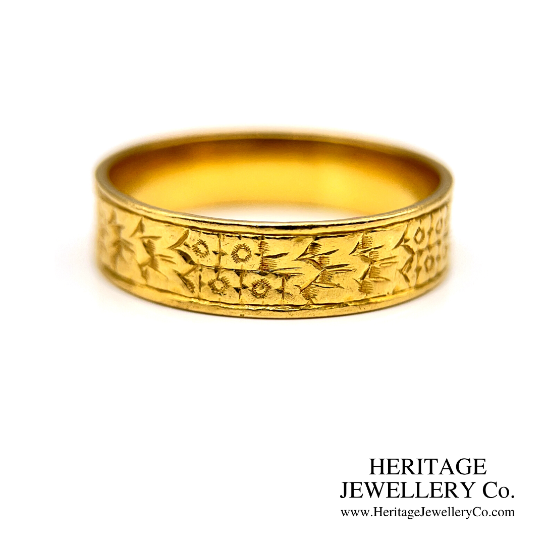 Vintage Engraved Gold Band (22ct gold)