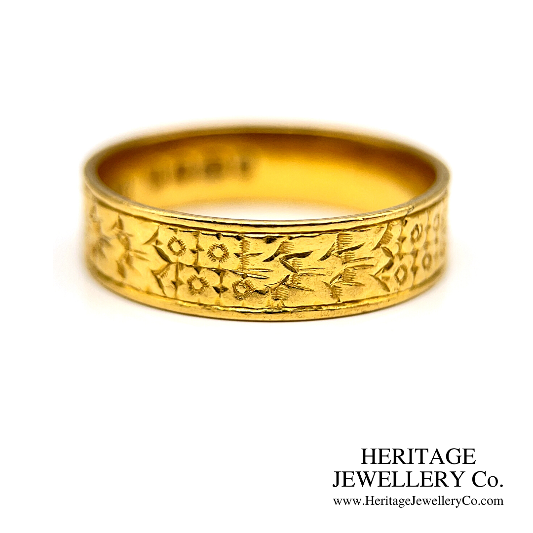 Vintage Engraved Gold Band (22ct gold)