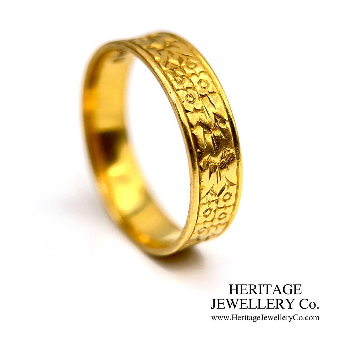 Vintage Engraved Gold Band (22ct gold)