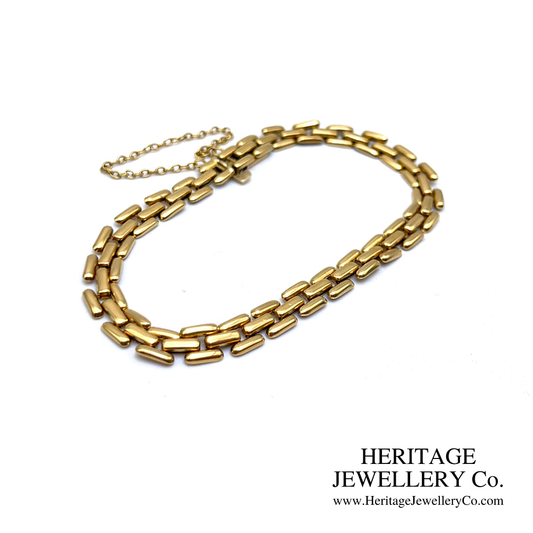 Vintage Brick-Link Gold Bracelet (18ct gold)
