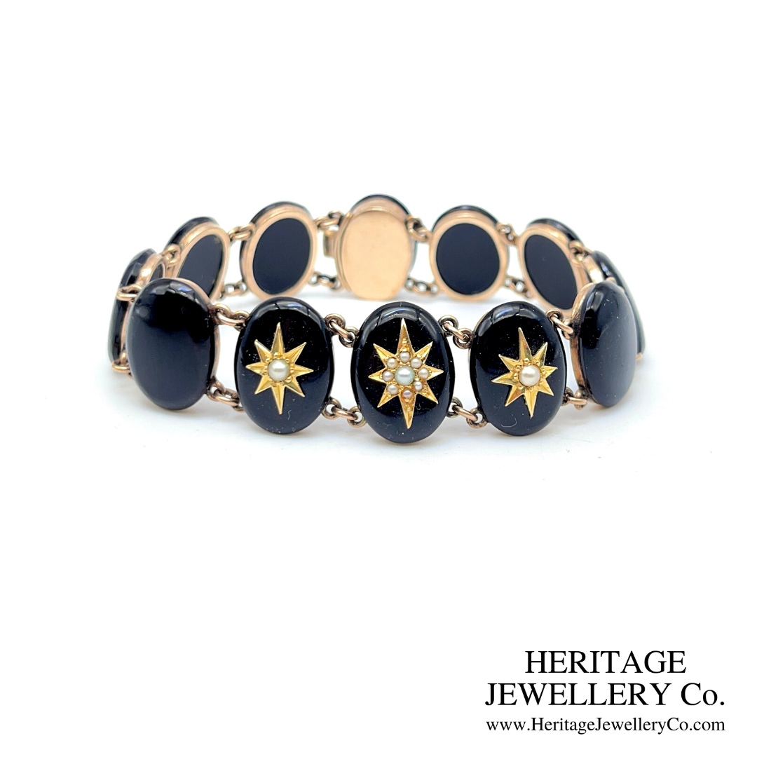 Victorian Onyx & Gold Memorial Bracelet