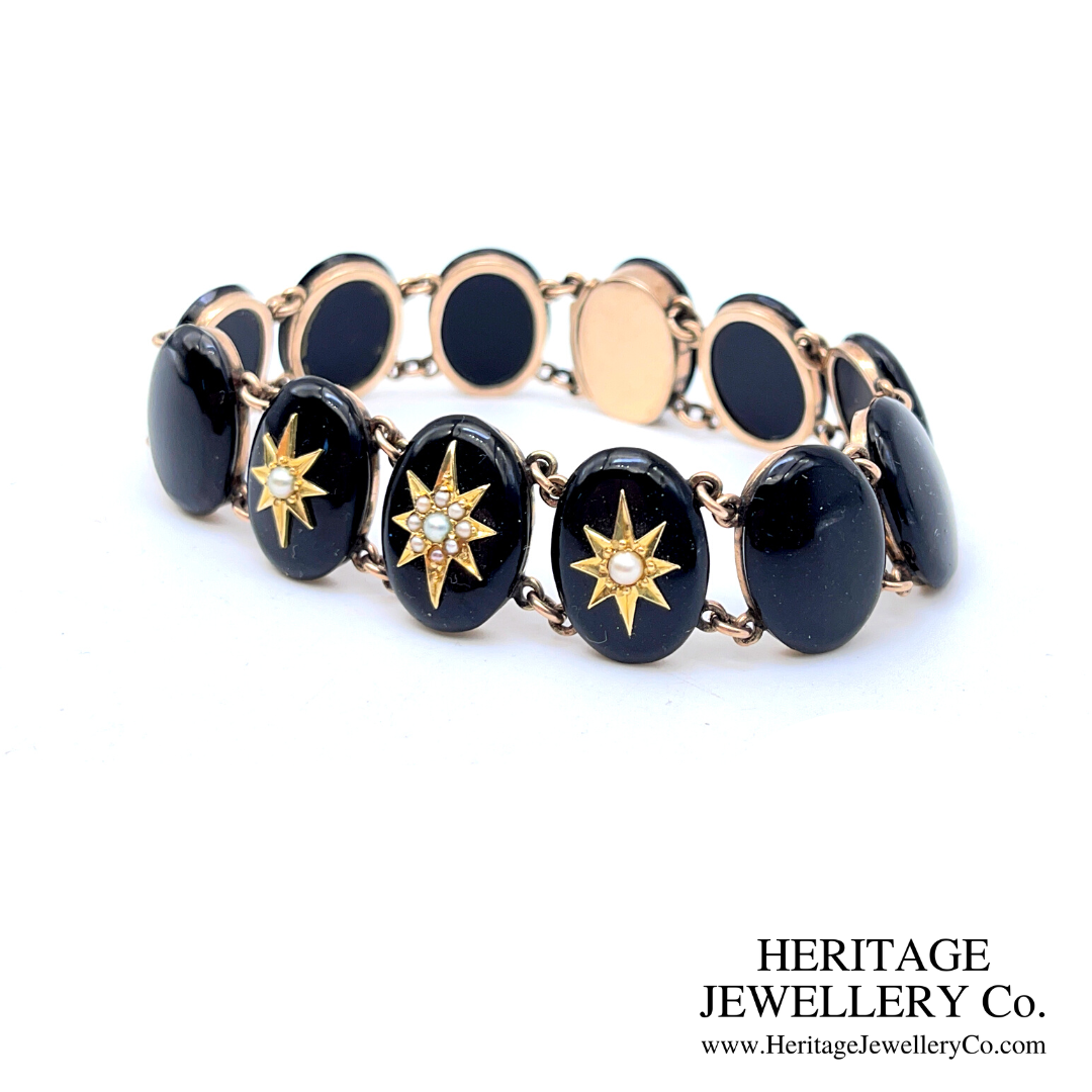 Victorian Onyx & Gold Memorial Bracelet