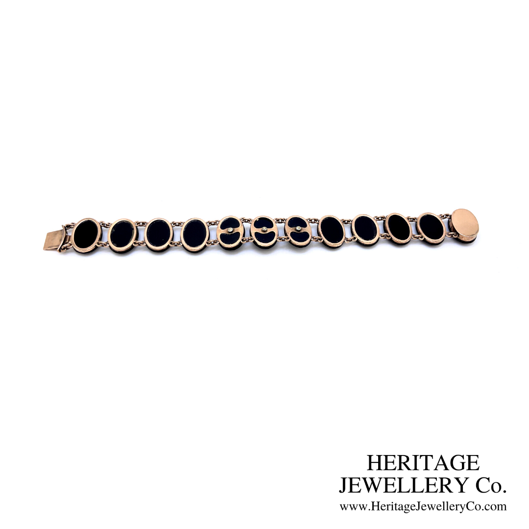 Victorian Onyx & Gold Memorial Bracelet