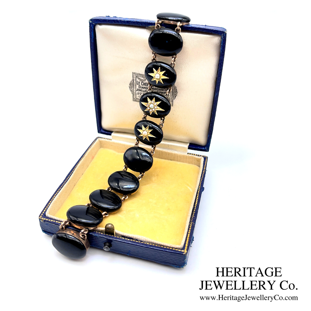 Victorian Onyx & Gold Memorial Bracelet